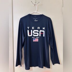 Team USA Navy Long Sleeve Polyester Shirt Medium